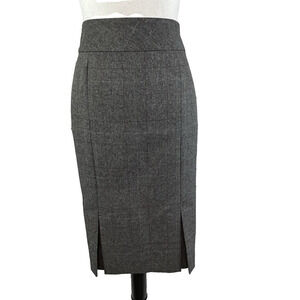 Evan Picone Skirt size 8 Black Red Plaid Straight Knee Kick Pleats Career Suit